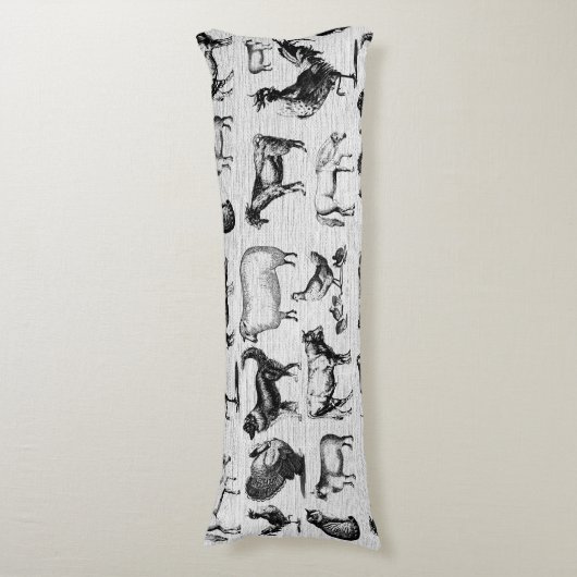  landbouwhuisdieren Rustische kuilen Lichaamskussen (Voorkant Verticaal)