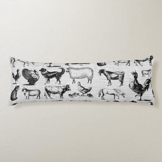  landbouwhuisdieren Rustische kuilen Lichaamskussen (Voorkant)