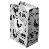 landbouwhuisdieren Rustische kuilen Medium Cadeauzakje (Achterkant Gekanteld)