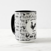  landbouwhuisdieren Rustische kuilen Mok (Voorkant links)