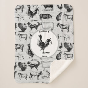 landbouwhuisdieren Rustische kuilen Sherpa Deken