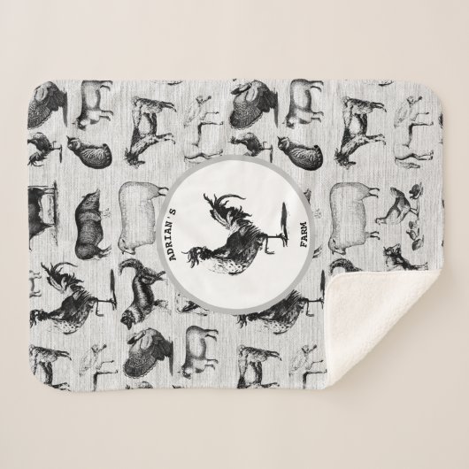  landbouwhuisdieren Rustische kuilen Sherpa Deken (Voorkant (horizontaal))