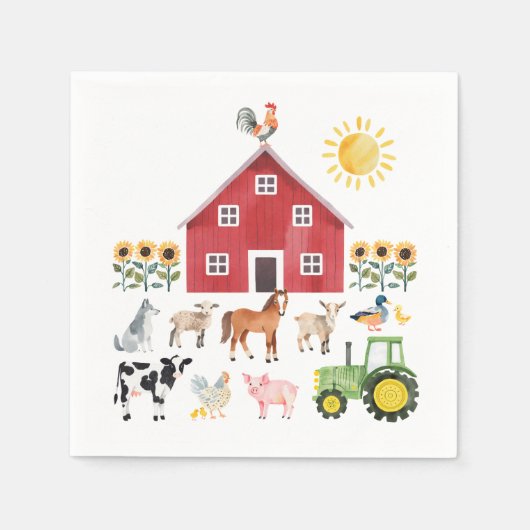 Landbouwhuisdieren Servet (Voorkant)