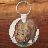 landbouwhuisdieren, varken dat tijdens de dalperi sleutelhanger (Voorkant)