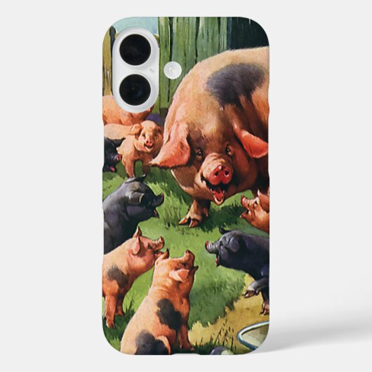 landbouwhuisdieren, varken met kalveren Baby Case-Mate iPhone Case (Achterkant)