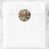  landbouwhuisdieren, varken met kalveren Baby Ronde Sticker (Tas)