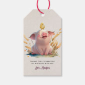 Landbouwhuisdieren Verjaardag Labels met cadeautje Cadeaulabel (Voorkant)