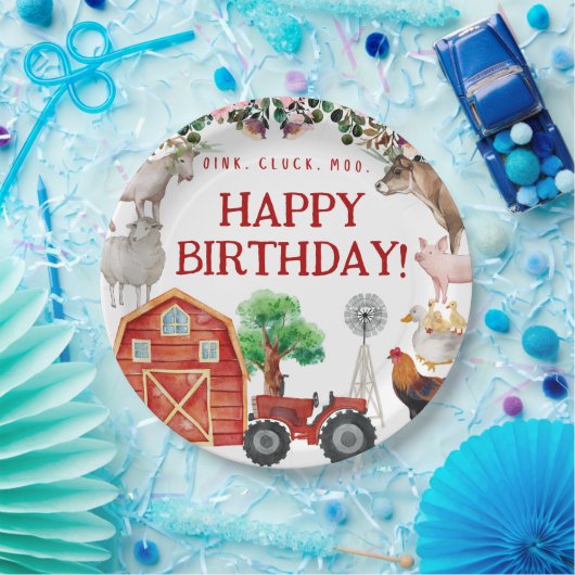 Landbouwhuisdieren verkeren in het Boerderij van d Papieren Bordje (Feest)