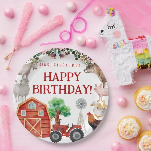 Landbouwhuisdieren verkeren in het Boerderij van d Papieren Bordje (Feest)