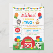 Landbouwhuisdierentuin Barnyard Birthday Party Pet Kaart (Voorkant)