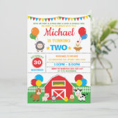 Landbouwhuisdierentuin Barnyard Birthday Party Pet Kaart (Staand voorkant)