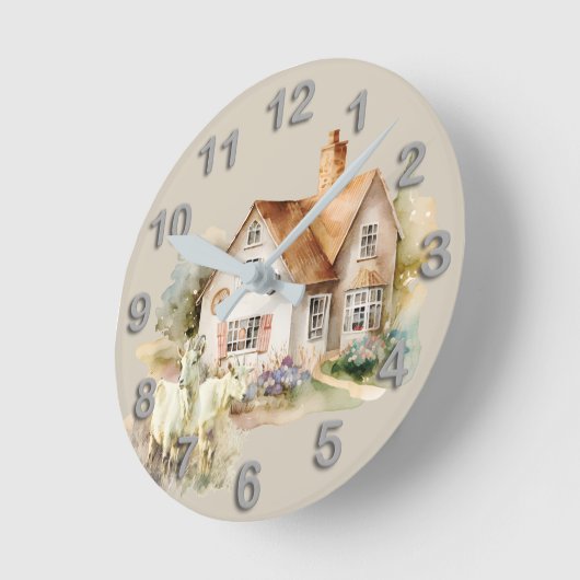 Landbouwhuishouden met keuken voor de waterverf va ronde klok (Hoek)