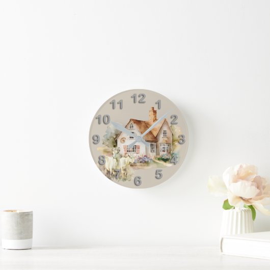 Landbouwhuishouden met keuken voor de waterverf va ronde klok (Huis)