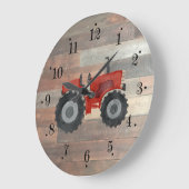 Landbouwhuishouder Red Tractor Faux Wood Wall klok (Hoek)