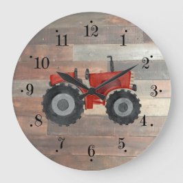 Landbouwhuishouder Red Tractor Faux Wood Wall klok