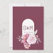 Landbouwhuismunt is roze goudflorale bruiloft kaart (Achterkant)