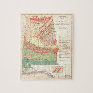 landbouwkaart van Alabama (1882) Legpuzzel