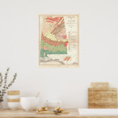  landbouwkaart van Alabama (1882) Poster (Keuken)