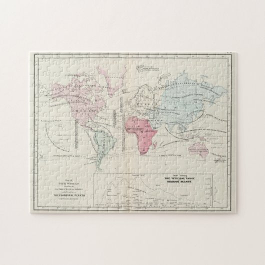  landbouwkaart van de wereld (1865) legpuzzel (Horizontaal)