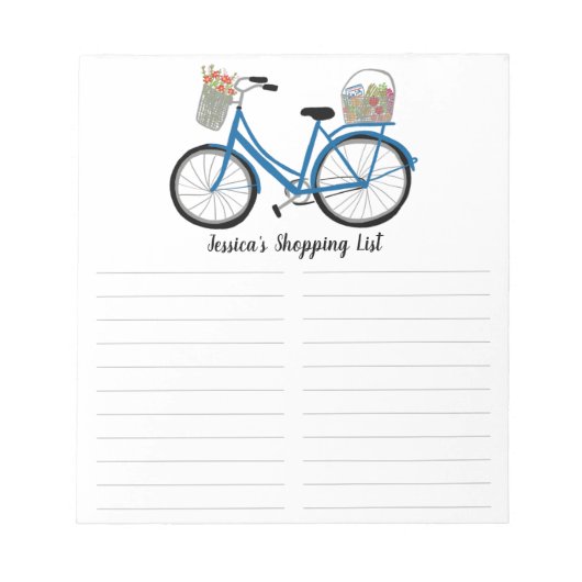 Landbouwmarkt — Bike Grocery Shopping List CUSTOM Notitieblok (Voorkant)