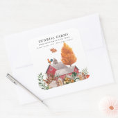 Landbouwmarkt | Boerderij op Tafeljest Barn Vierkante Sticker (Envelop)