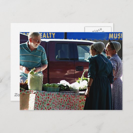 Landbouwmarkt Briefkaart (Voorkant / Achterkant)