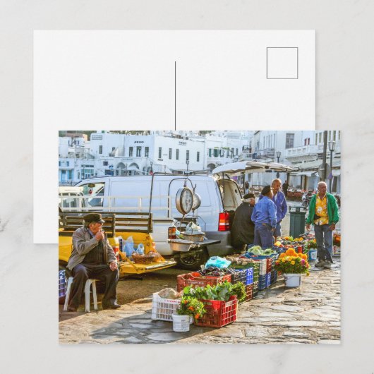 Landbouwmarkt Briefkaart (Voorkant / Achterkant)