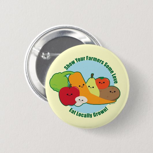 Landbouwmarkt Ronde Button 5,7 Cm (Voorkant /achterkant)
