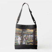 Landbouwmarkt van Miskolc, Hongarije Crossbody Tas (Achterkant)