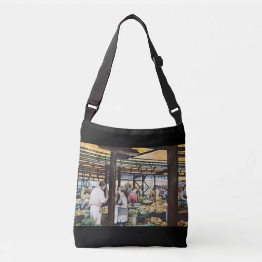 Landbouwmarkt van Miskolc, Hongarije Crossbody Tas (Voorkant)