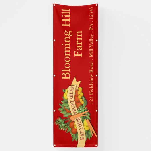 Landbouwmarkt voor plantaardige Boerderij Visiteka Spandoek (Verticaal)