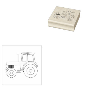 landbouwwerftractor rubberstempel