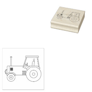 landbouwwerftractor rubberstempel