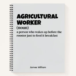 Landbouwwerker - Grappige baandefinitie Notitieboek