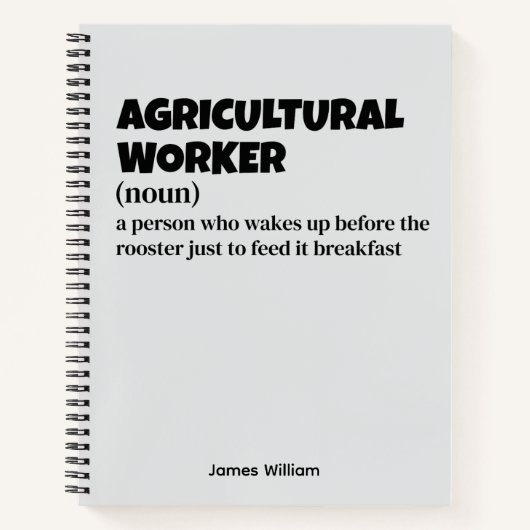 Landbouwwerker - Grappige baandefinitie Notitieboek (Voorkant)
