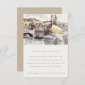 Landbrug langs de zijkant Waterverf bruiloft Detai Informatiekaartje (Voorkant / Achterkant)