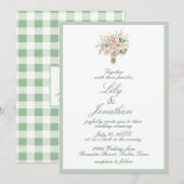 Landcheque en Floral Wedding Kaart (Voorkant / Achterkant)