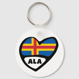 Landcode Åland Eilanden Vlag hartsleutelhanger ALA Sleutelhanger