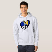 Landcode Bosnië en Herzegovina Vlag Hart BIH Hoodie (Voorkant volledig)