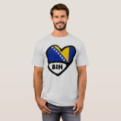 Landcode Bosnië en Herzegovina Vlag Hart BIH T-shirt (Voorkant volledig)