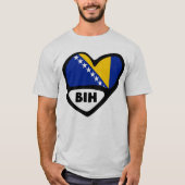 Landcode Bosnië en Herzegovina Vlag Hart BIH T-shirt (Voorkant)