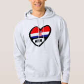 Landcode Kroatië Vlag Heart Hrvatska Hoodie (Voorkant)