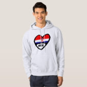 Landcode Kroatië Vlag Heart Hrvatska Hoodie (Voorkant volledig)