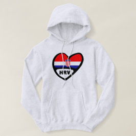 Landcode Kroatië Vlag Heart Hrvatska Hoodie