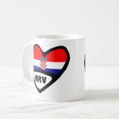 Landcode Kroatië Vlag Heart Hrvatska Koffiemok (Voorkant links)