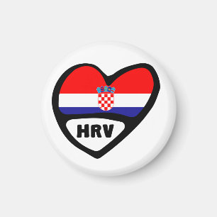 Landcode Kroatië Vlag Heart Hrvatska Magneet