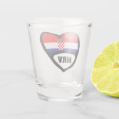 Landcode Kroatië Vlag Heart Hrvatska Shot Glas (Achterkant)