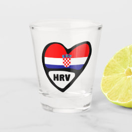 Landcode Kroatië Vlag Heart Hrvatska Shot Glas