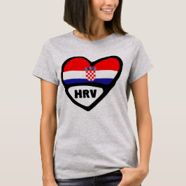 Landcode Kroatië Vlag Heart Hrvatska T-shirt