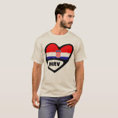 Landcode Kroatië Vlag Heart Hrvatska T-shirt (Voorkant volledig)
